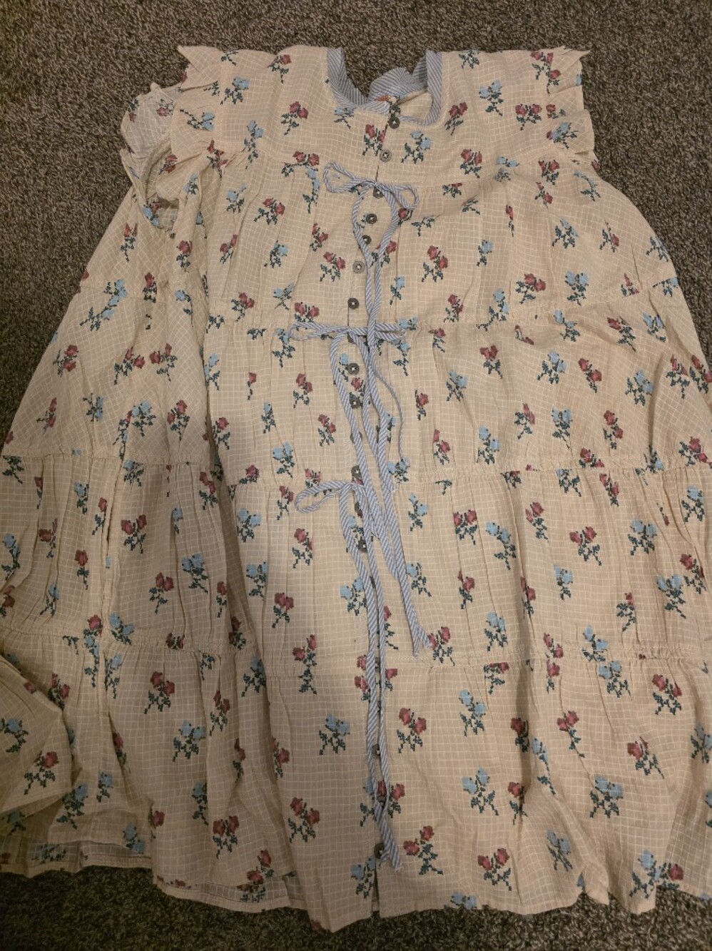 Free People Sundown Mini Dress L NWT Ivory Combo Floral Boho Convertible Piece - Picture 9 of 9